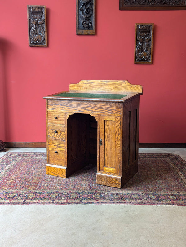 Antique Victorian Oak Clerks Desk / Writing Table / Hostess Stand