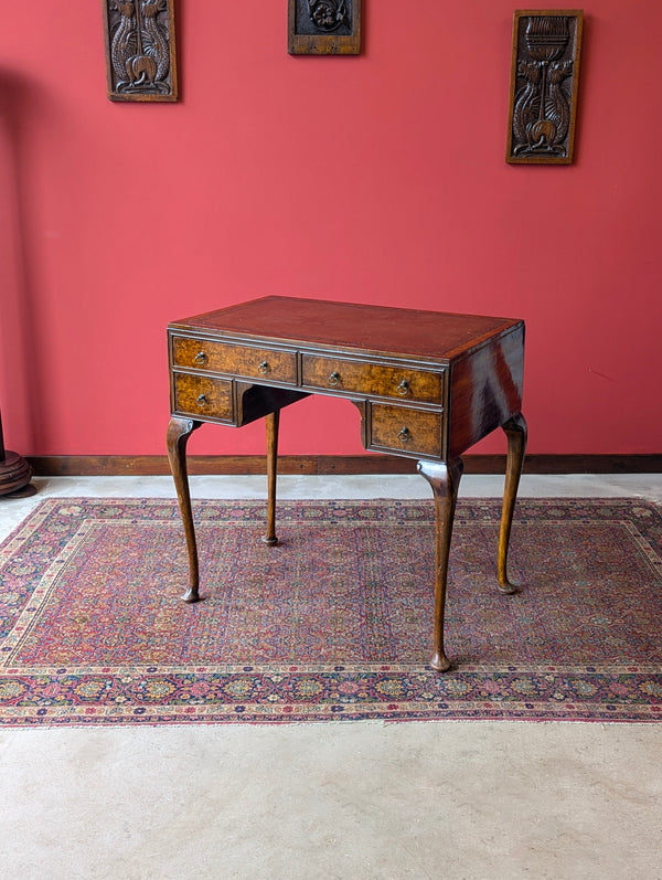 Antique Early 20th Century Burr Walnut Writing Table Desk