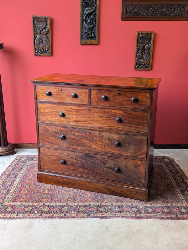 Antique Victorian Solid Mahogany Straight Front Chest of Drawers