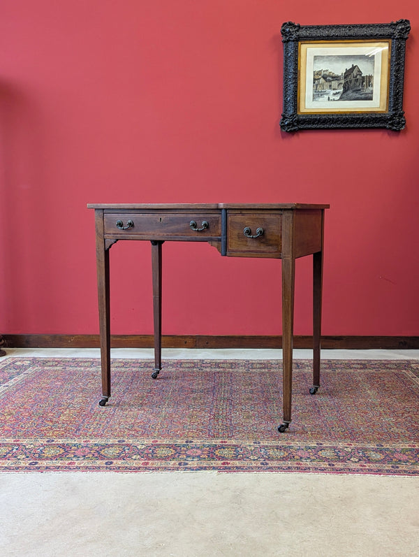 Antique Edwardian Mahogany Leather Topped Writing Desk