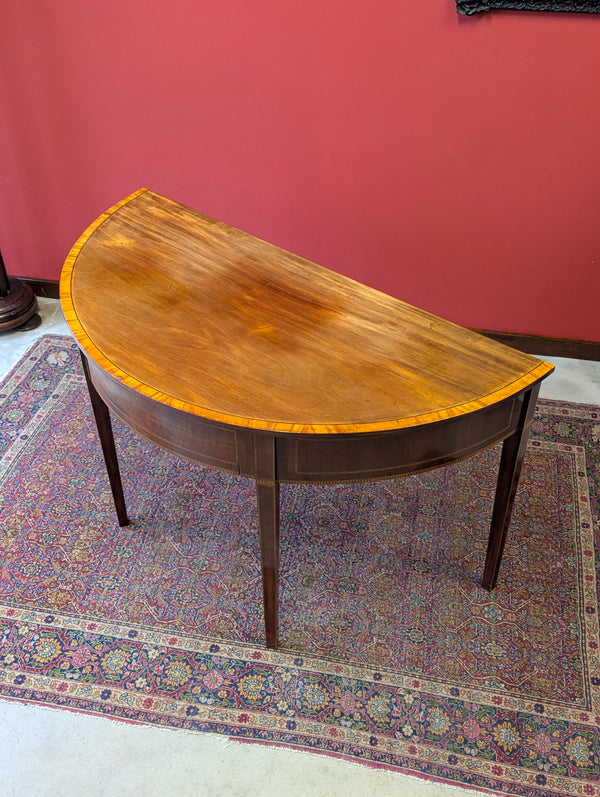 Antique Georgian Mahogany Demilune Console Table