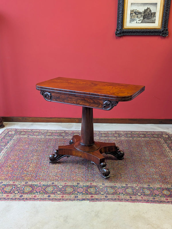 Antique Victorian Mahogany Fold Over Tea Table