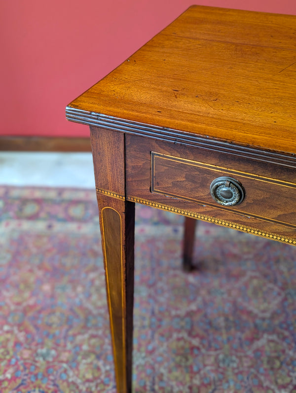 Antique Georgian Inlaid Mahogany Side Table / Writing Desk