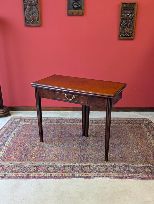 Antique Georgian Mahogany Fold Over Tea Table