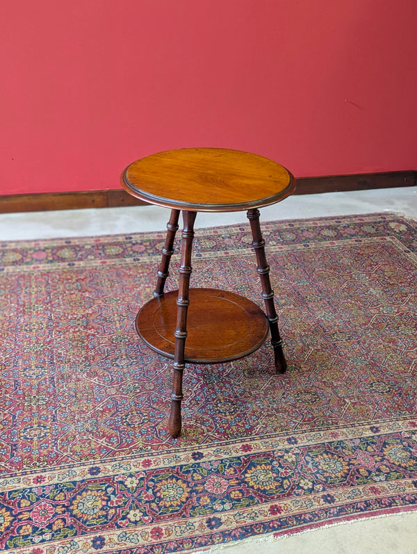 Antique Victorian Aesthetic Movement Faux Bamboo Circular Occasional Table