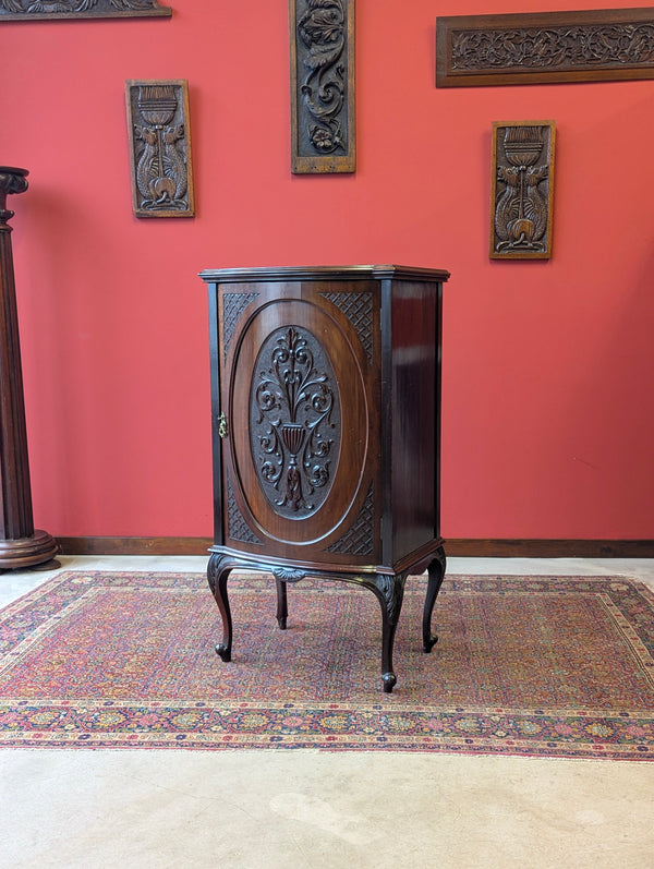 Antique Victorian Carved Mahogany Cupboard / Cabinet / Bedside