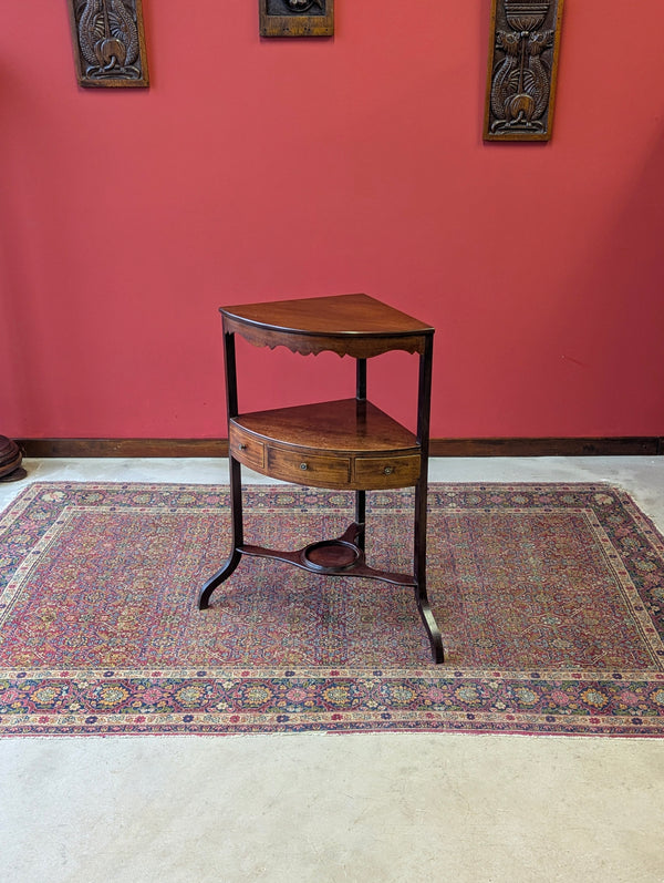 Antique Georgian Mahogany Corner Stand / Bedside