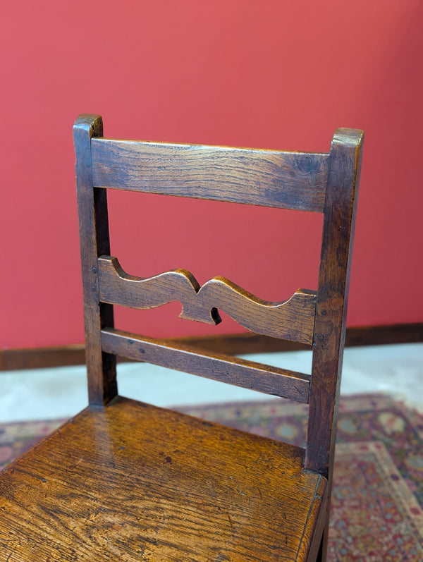 Pair of Antique Georgian Oak Side Chairs Circa 1780