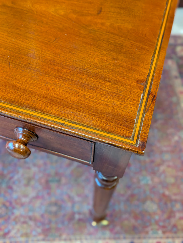 Antique Edwardian Inlaid Mahogany Writing Table Desk