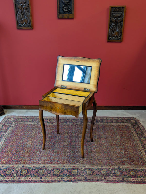 Antique 19th Century French Walnut Dressing Table / Vanity Table