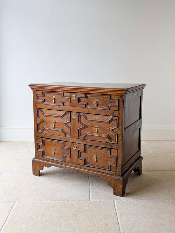 Antique Late 17th Century Oak Geometric Chest of Drawers c.1680