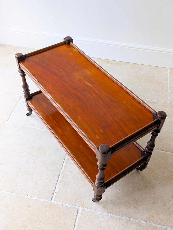 Antique Late Victorian Mahogany Two-Tier Serving Stand c.1880