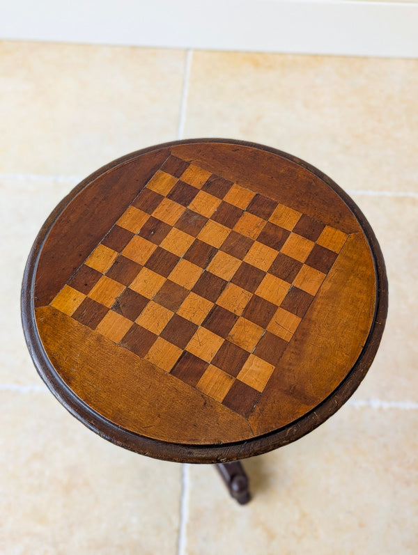 Antique Victorian Mahogany Games Table with Inlaid Chess Board c.1890