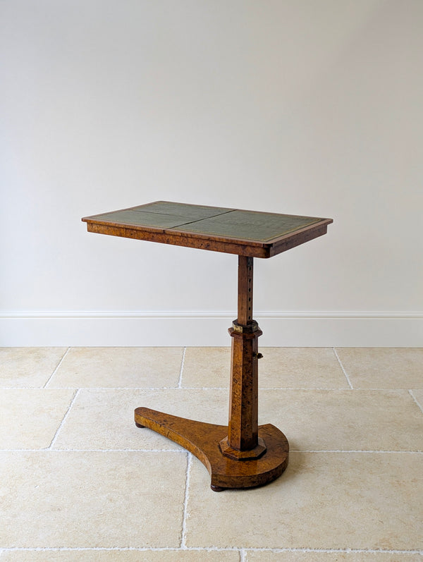 Antique George IV Burr Elm Adjustable Library Reading Table c.1830