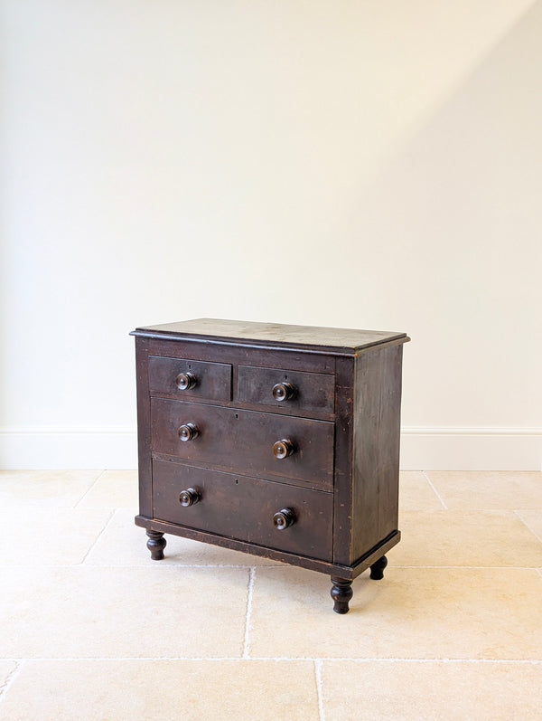 Antique Victorian Welsh Painted Pine Chest of Drawers c.1860