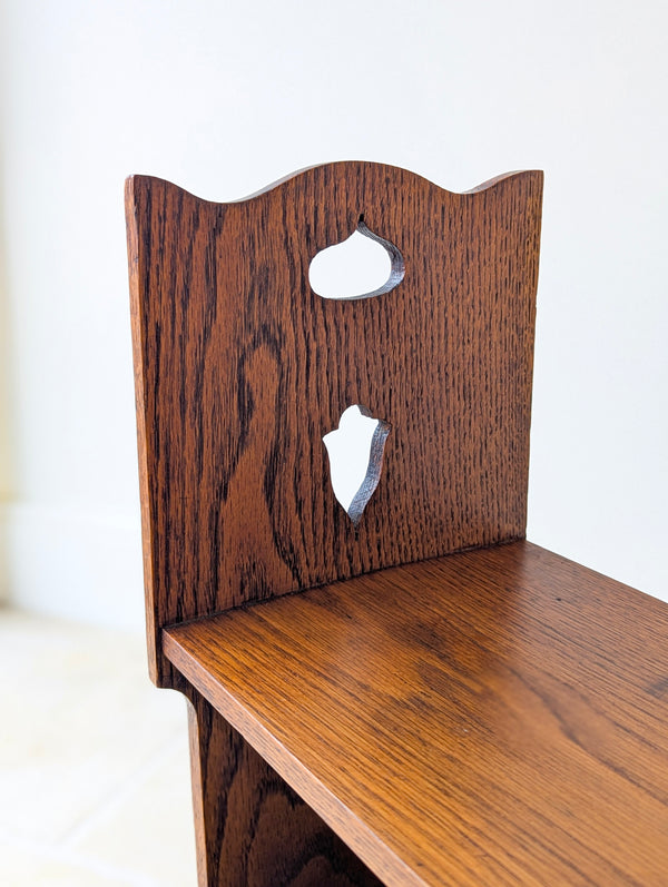 Antique Arts & Crafts Oak Magazine Rack & Book Shelf c.1910