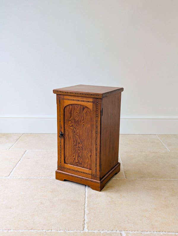 Antique Victorian Aesthetic Movement Pitch Pine Bedside Cabinet c.1890