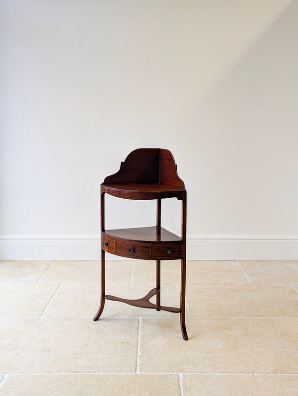Antique Edwardian Sheraton Revival Mahogany Corner Table c.1900