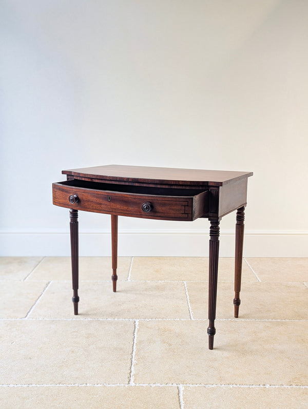 Antique Early 19th Century Mahogany Bow-Front Writing Table