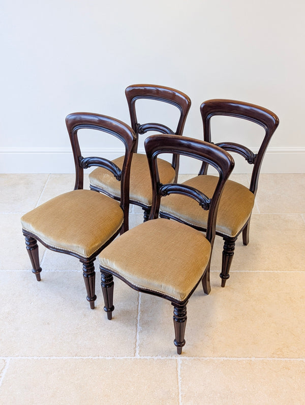 Set of Four Antique Victorian Mahogany Dining Chairs c.1880