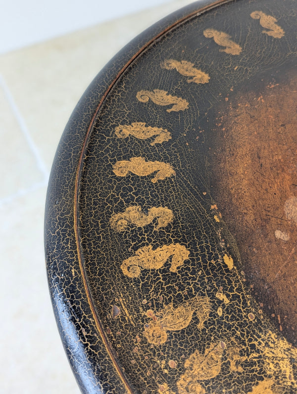 Antique Victorian Japanned Tripod Occasional Table c.1880