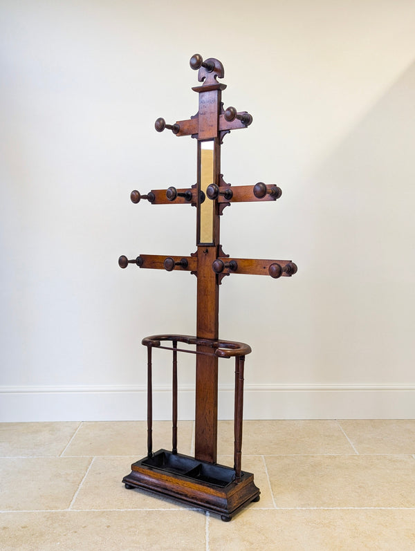 Antique Victorian Oak Hall Stand c.1890