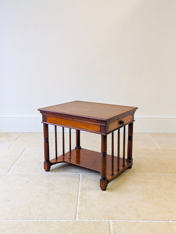 Antique Victorian Mahogany Library Chairside Reading Table c.1890