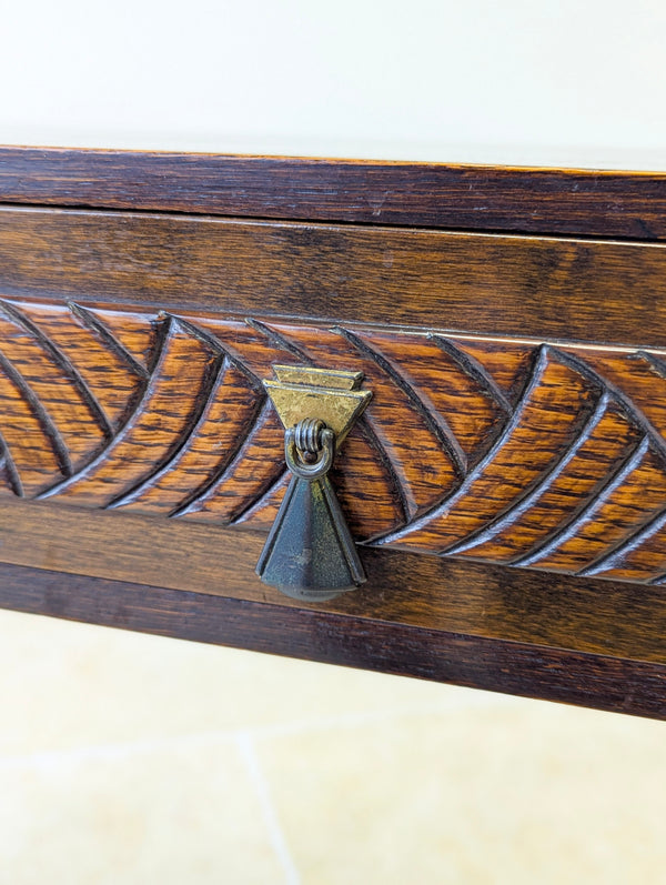 Antique Art Deco Oak Side Table c.1920