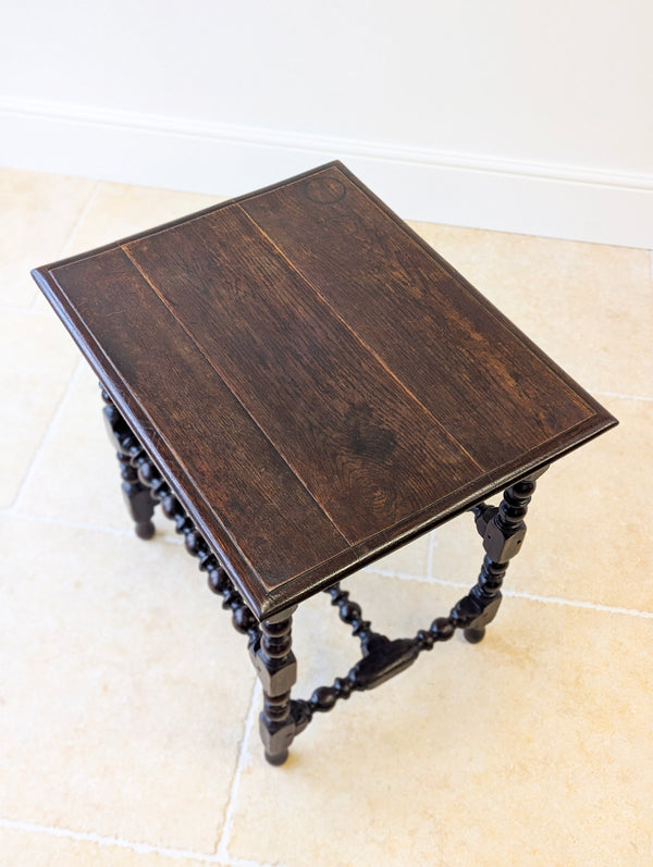 Antique English Oak Side Table c.1710