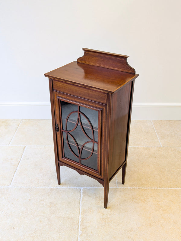 Antique Edwardian Inlaid Mahogany Glazed Display Cabinet c.1910
