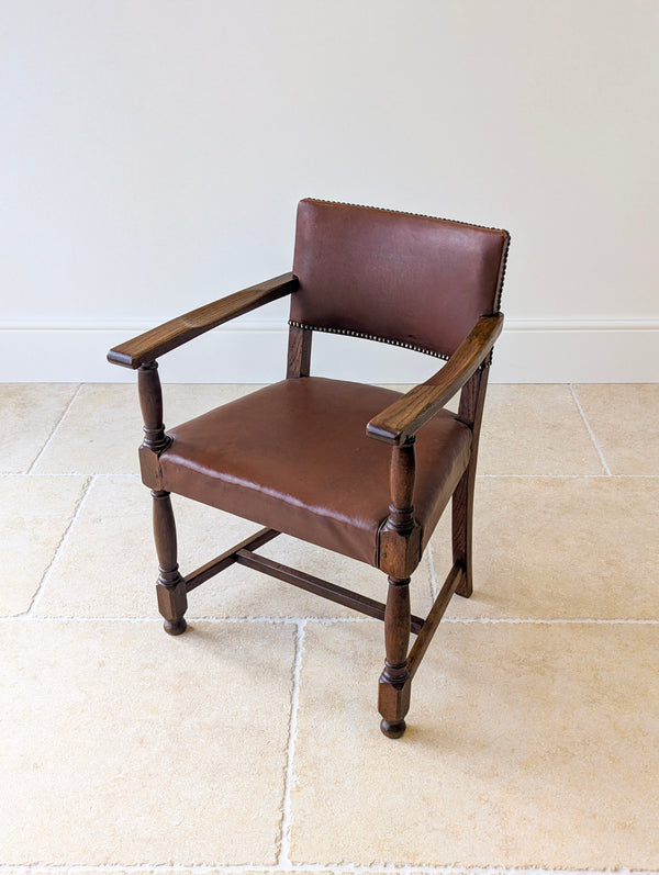 Antique Early 20th Century Oak Desk Chair c.1920