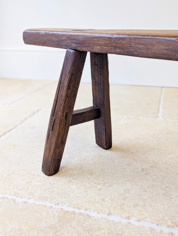 Antique Mid 19th Century Elm Vernacular Bench
