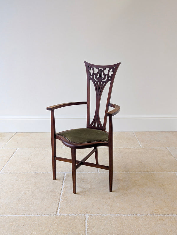 Antique Edwardian Mahogany Elbow Chair c.1910