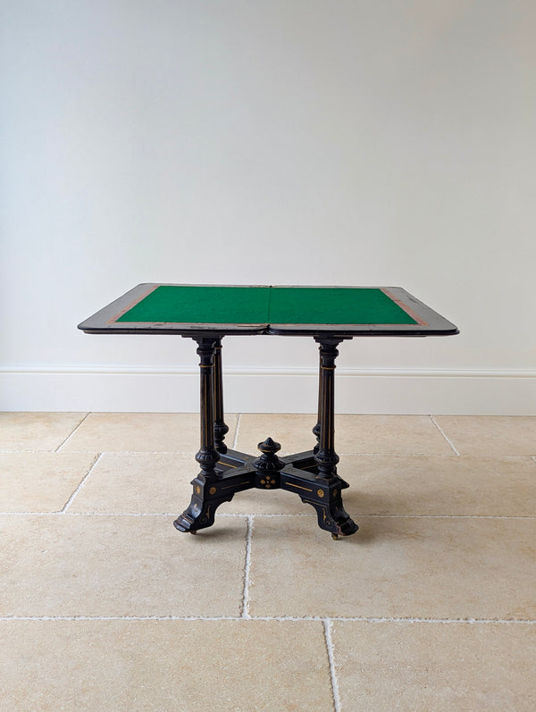 Antique Victorian Aesthetic Movement Mahogany Card Table c.1880