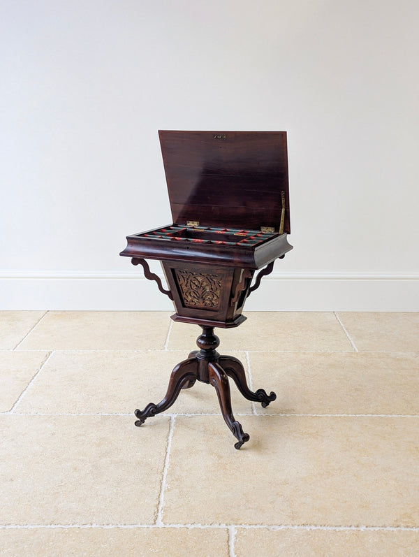 Antique Victorian Rosewood Sewing / Reading Table c.1850