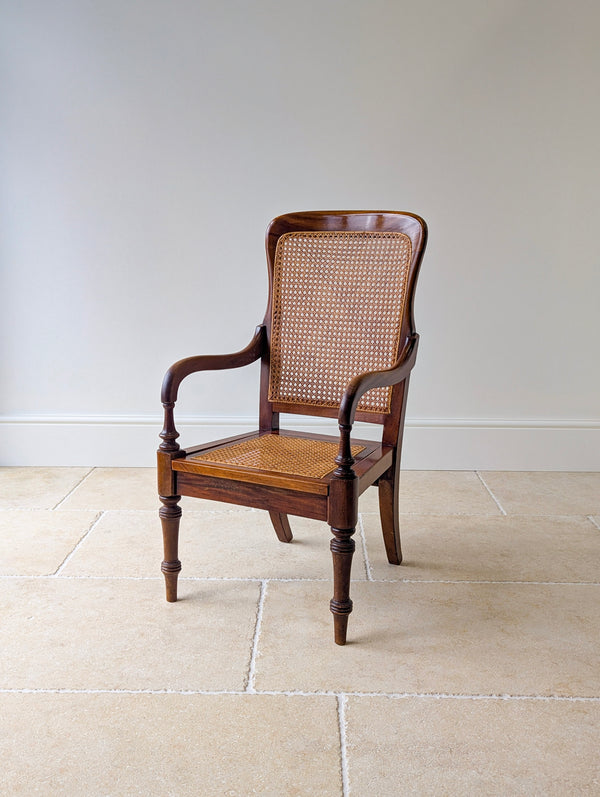 Antique Victorian Mahogany Caned Occasional Armchair c.1890