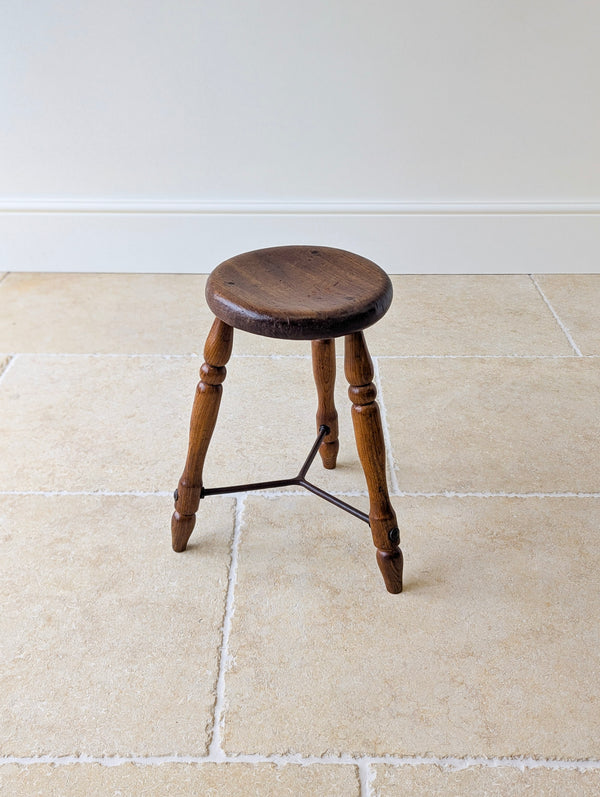 Antique Victorian Oak Three-Legged Country Stool c.1880