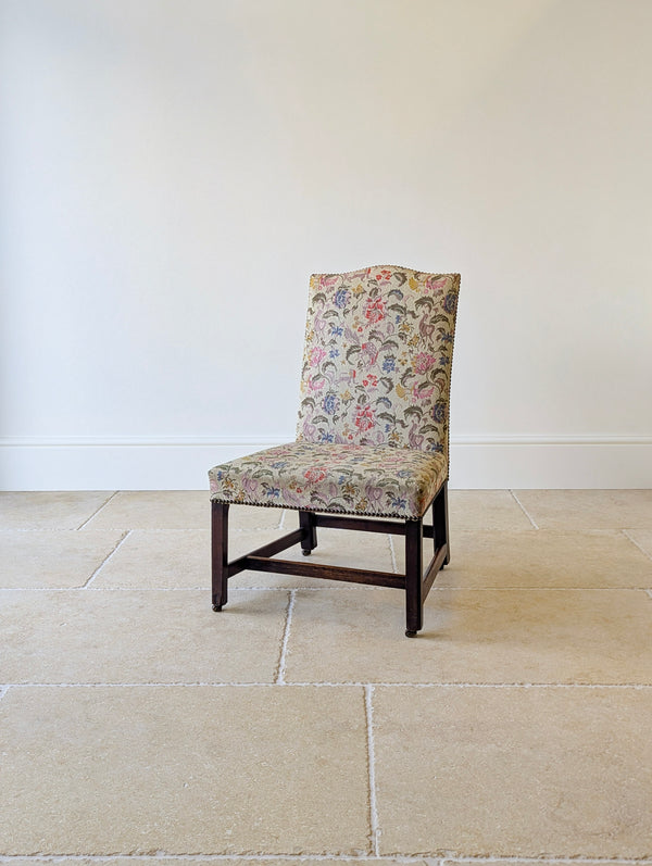 Antique Mid 19th Century Floral Mahogany Side Chair c.1850