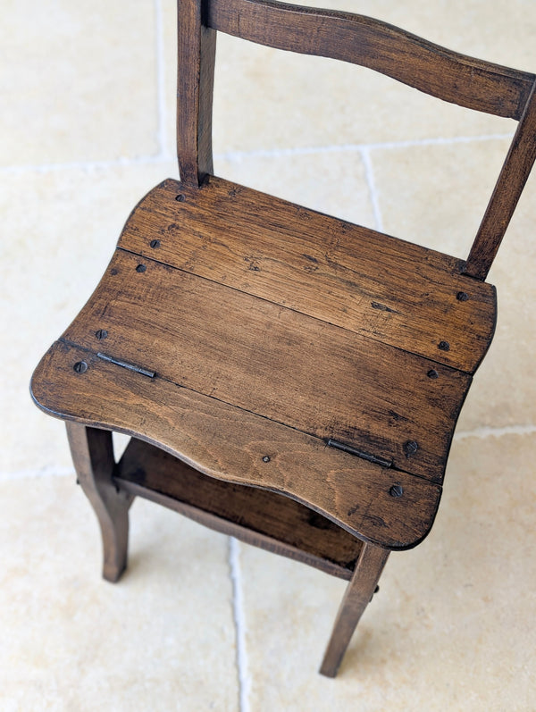 Antique Victorian Oak Metamorphic Library Chair / Steps c.1895