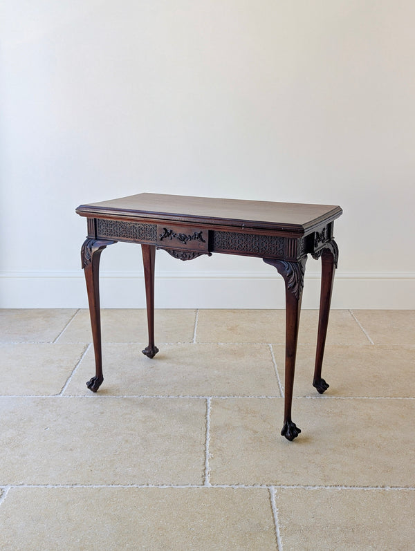 Antique Edwardian Mahogany Fold-Over Card Table c.1900