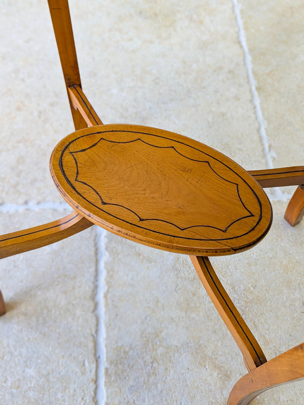 Antique Edwardian Satinwood Oval Occasional Table c.1900