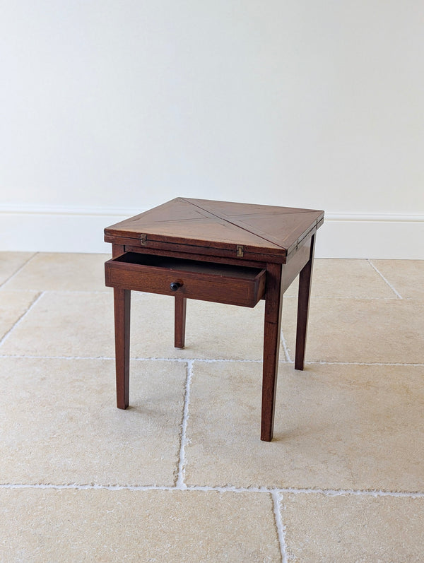 Antique Edwardian Mahogany Diminutive Envelope Card Table c.1910