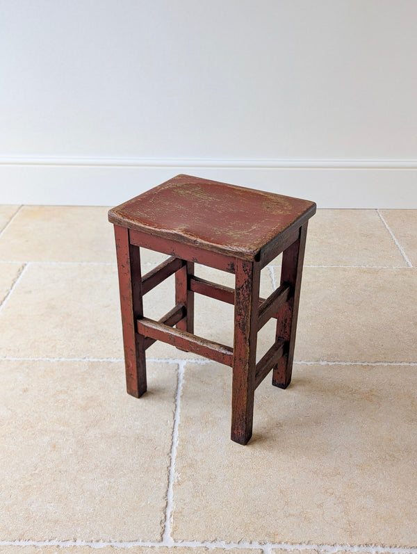 Antique Edwardian Painted Pine Country Stool c.1910