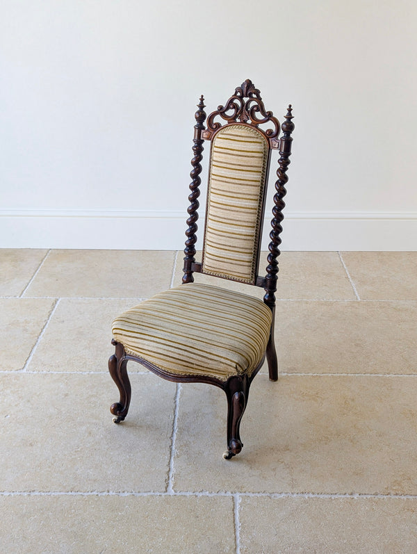 Antique Mid-Victorian Walnut High-Back Parlour Chair c.1850