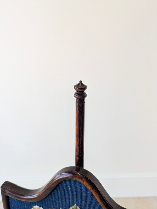 Antique George III Mahogany Tripod Pole Screen c.1800