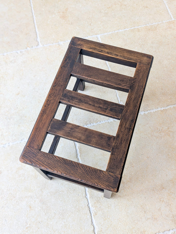 Antique Edwardian Oak Luggage Stand c.1910