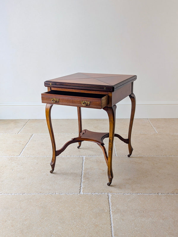 Antique Edwardian Mahogany Envelope Card Table c.1905