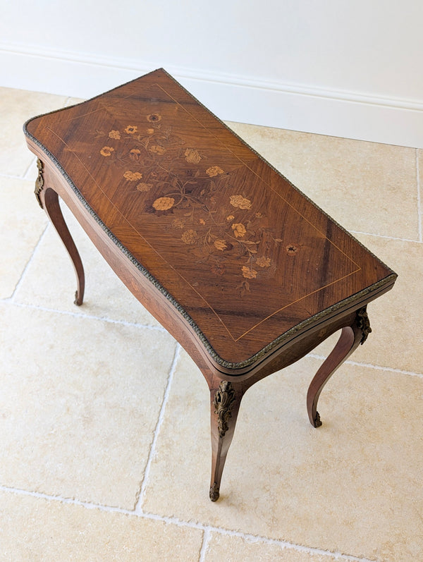 Antique Victorian Louis XV Style Kingwood Card Table c.1890