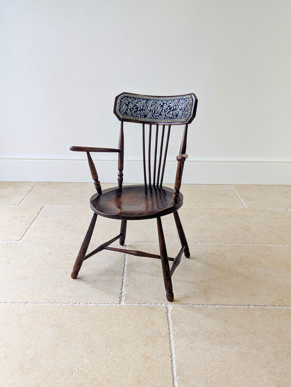Antique Victorian Elm & Beech Arts & Crafts Windsor Chair c.1895