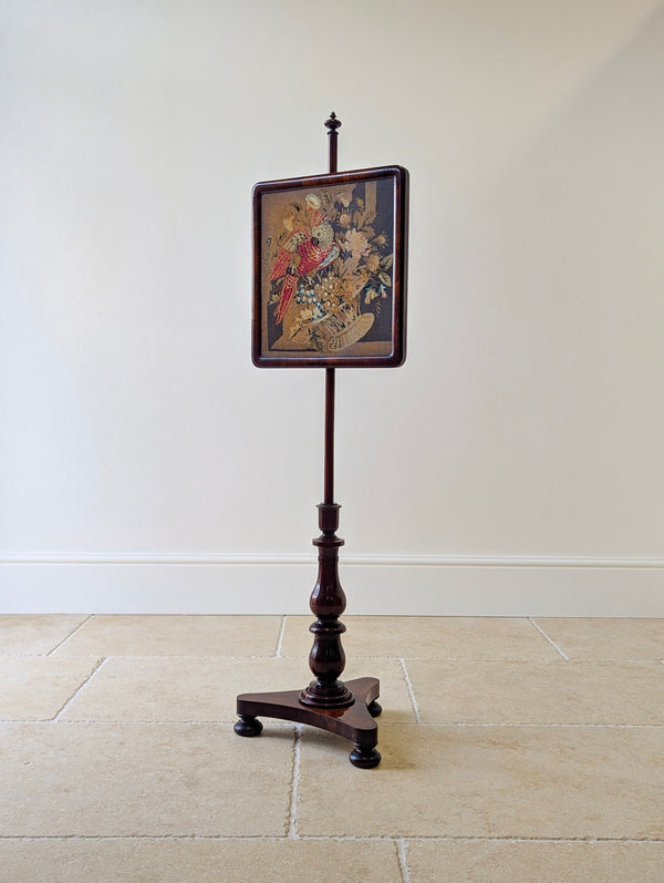 Antique William IV Rosewood Pole Screen c.1830
